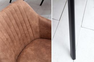 Retro dizajnová stolička LUCCA vintage hnedá